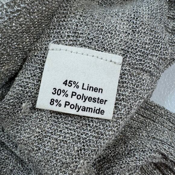 Koch Whitman Cardigan Sweater Women’s Small Linen Metallic Octopus Grunge‎ 90s - Picture 4 of 7